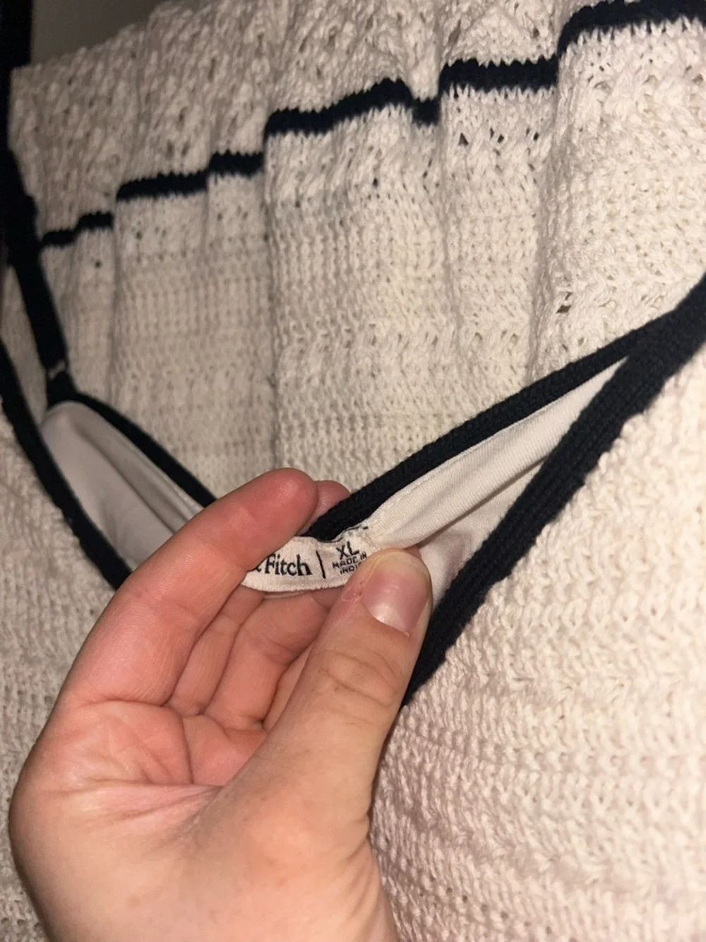 Abercrombie & Fitch Cream Maxi Skirt with Black Trim